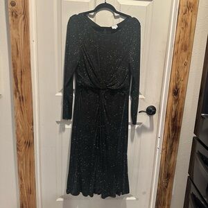 Armani Collezioni Black Sparkle Long Sleeve Dress